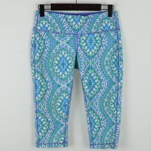 Prana Maison Women's Small Blue Green Mid Rise Crop Activewear Leggings
